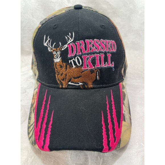 Camo Baseball Cap Hat Dressed to Kill Buck Deer Camoflauged Snap Back - Picture 6 of 8